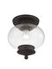 Harbor 1 Light 10 inch Bronze Semi-Flush Mount Ceiling Light