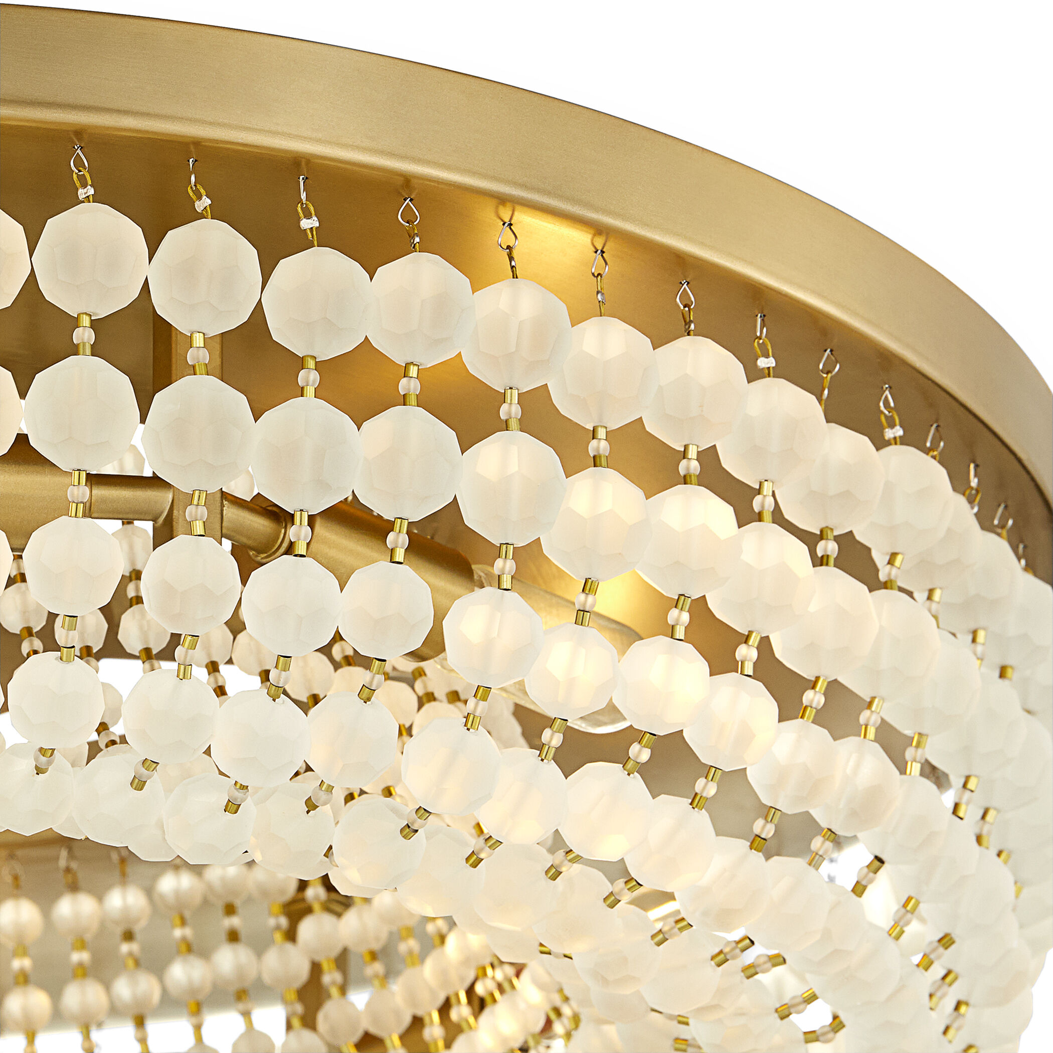 Ophelia 6 Light 24.5 inch Aged Brass Flush Mount Ceiling Light