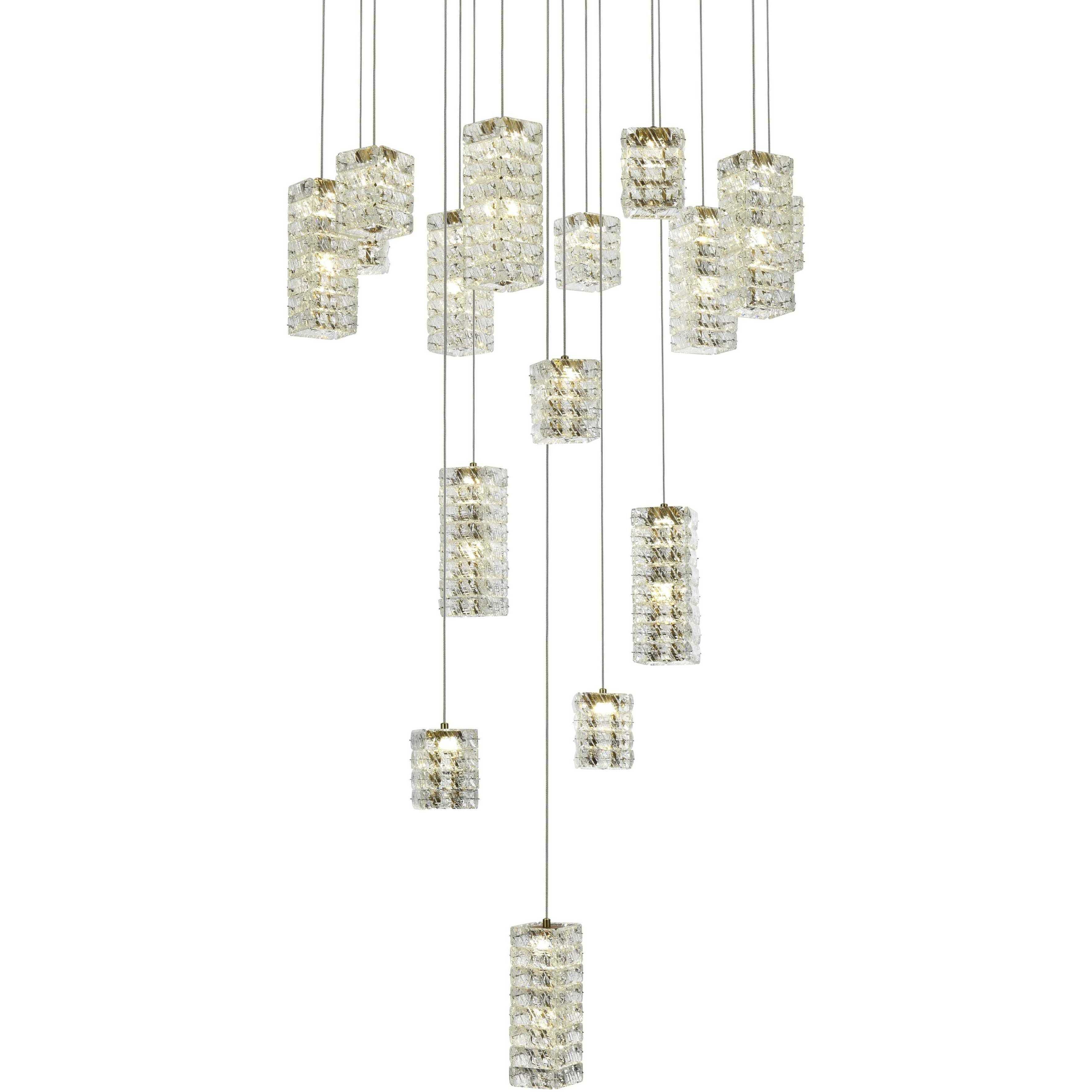 Aston 16 Light 32 inch Satin Gold Pendant Ceiling Light