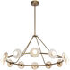 Dahlia LED 46.5 inch Vintage Brass Chandelier Ceiling Light