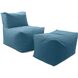Seascape Turquoise Outdoor Pouf Chair Cover
