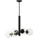 Mid-Century 4 Light 28.5 inch Black Chandelier Ceiling Light