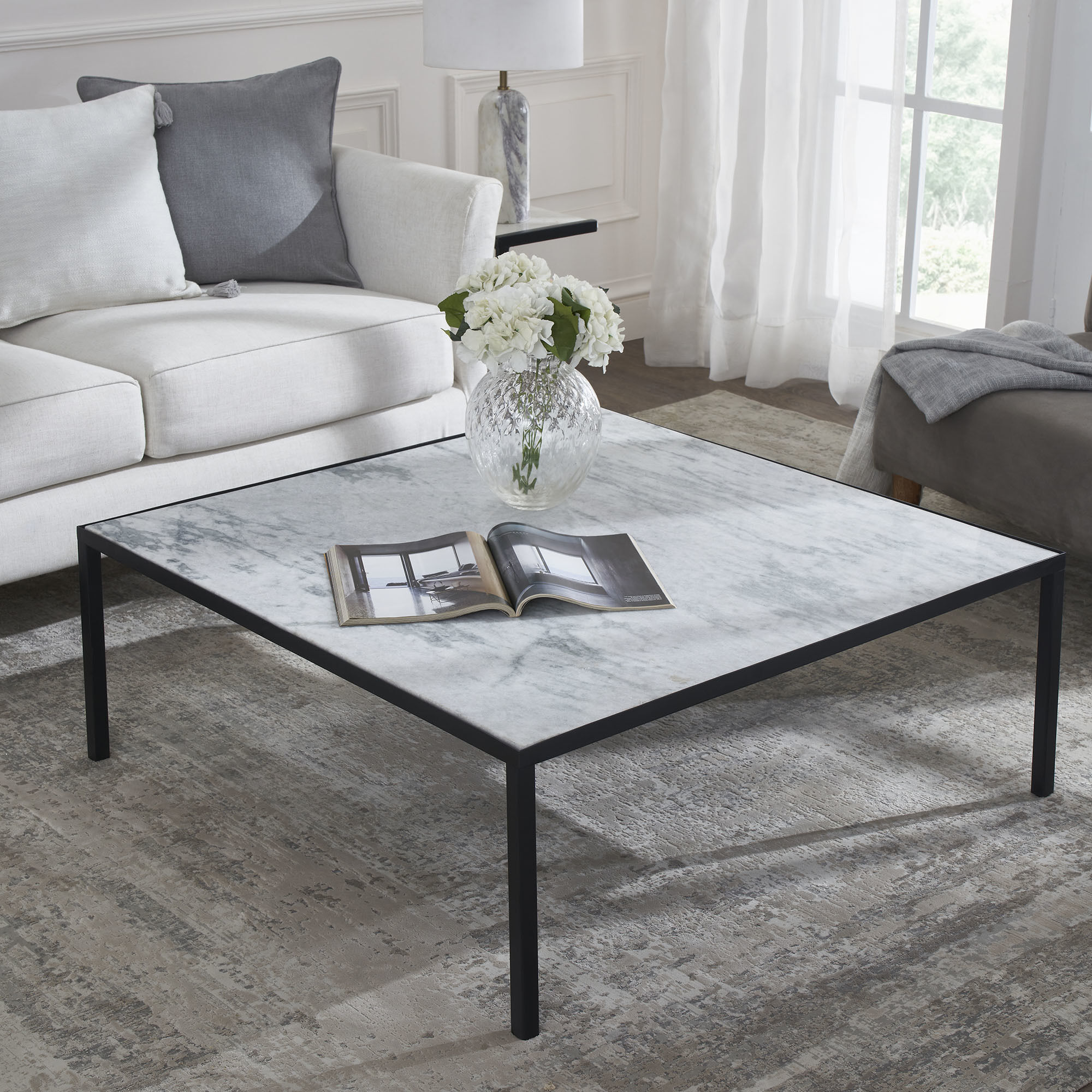 Yeva 40 X 15 inch Matte Black Coffee Table