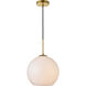 Huntington 1 Light 11.8 inch Brass Pendant Ceiling Light