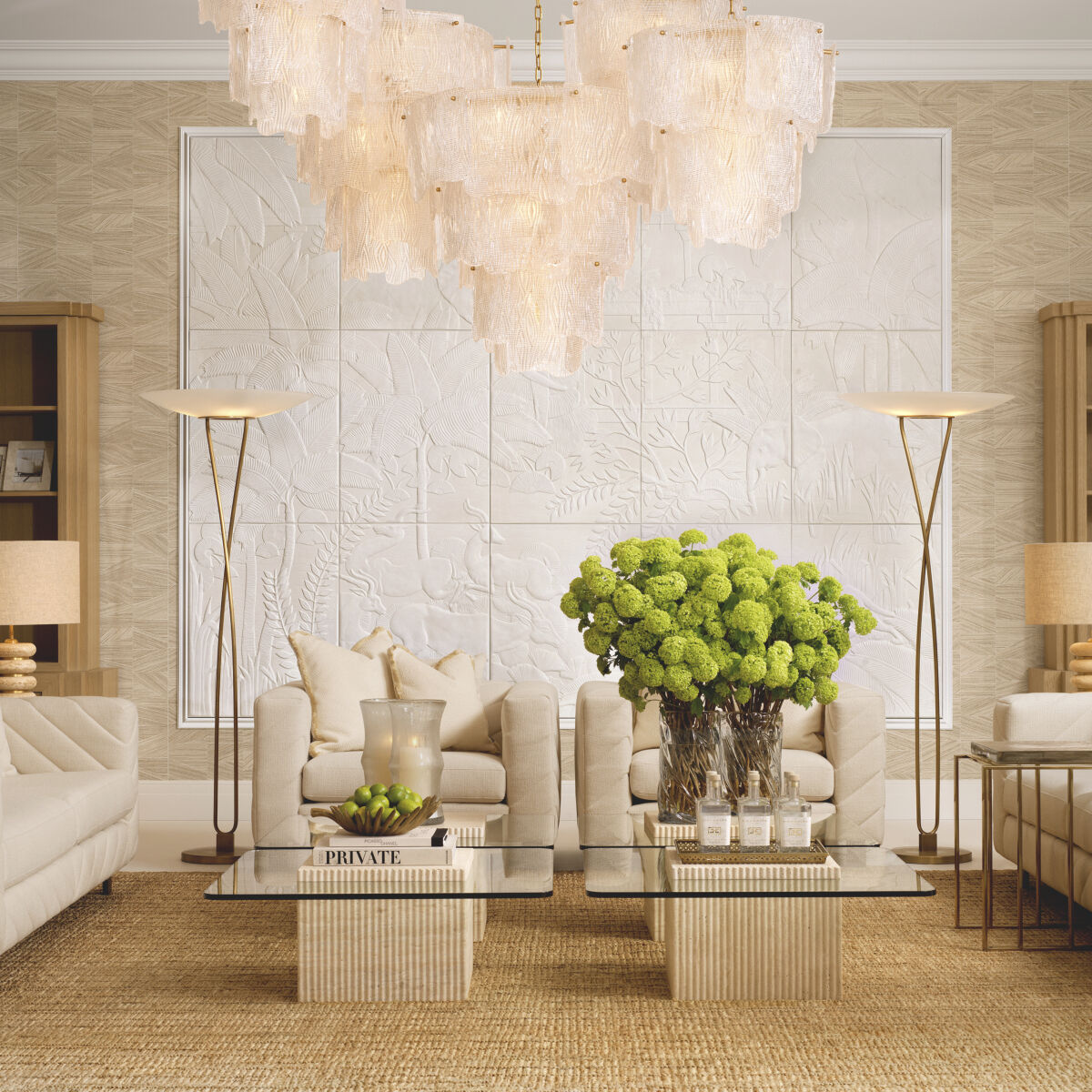 Asinara 7 Light 24.02 inch Antique Brass Chandelier Ceiling Light in Textured Glass, Small