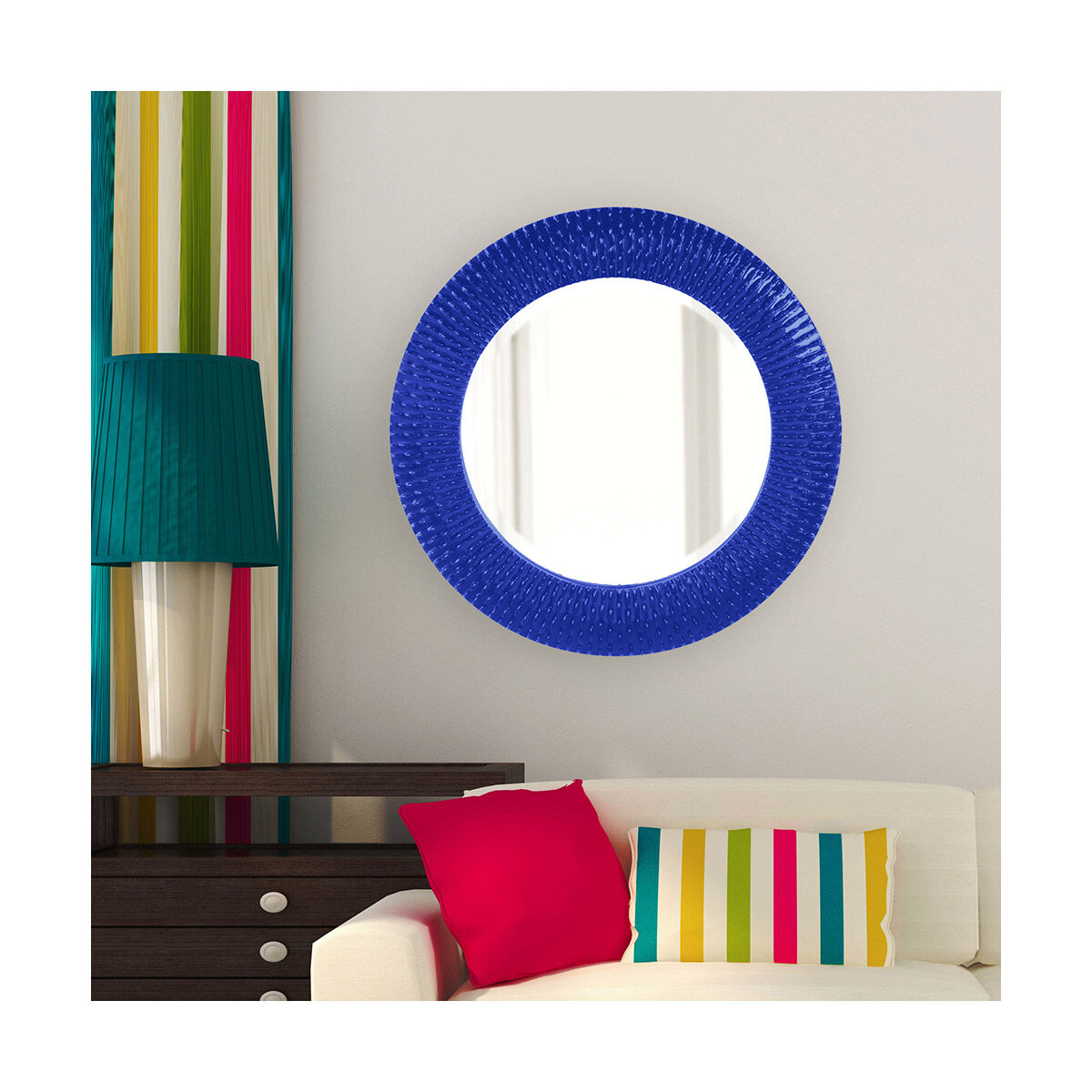 Bergman 32 X 32 inch Glossy Royal Blue Wall Mirror