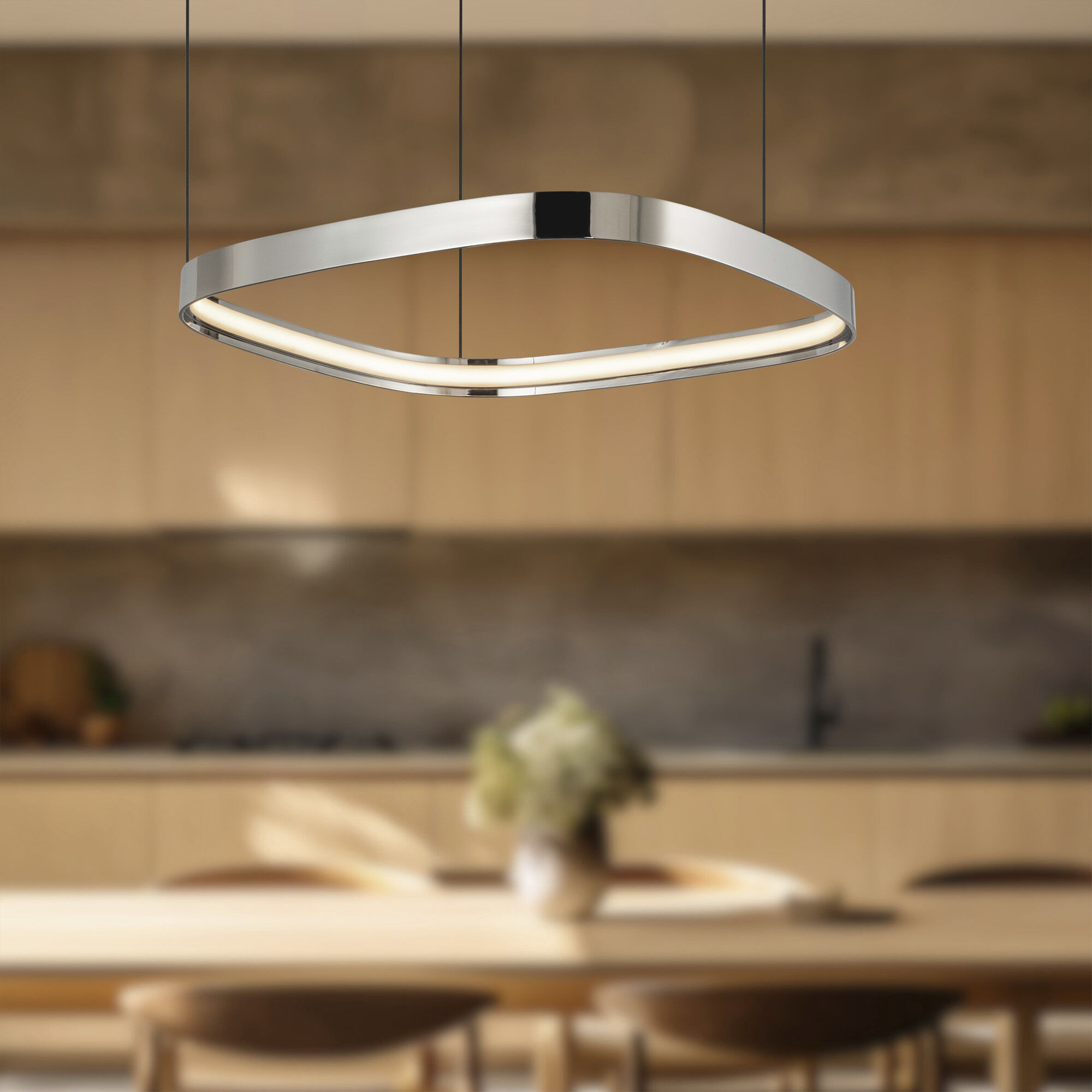 Yukon LED 19.75 inch Polished Nickel Pendant Ceiling Light