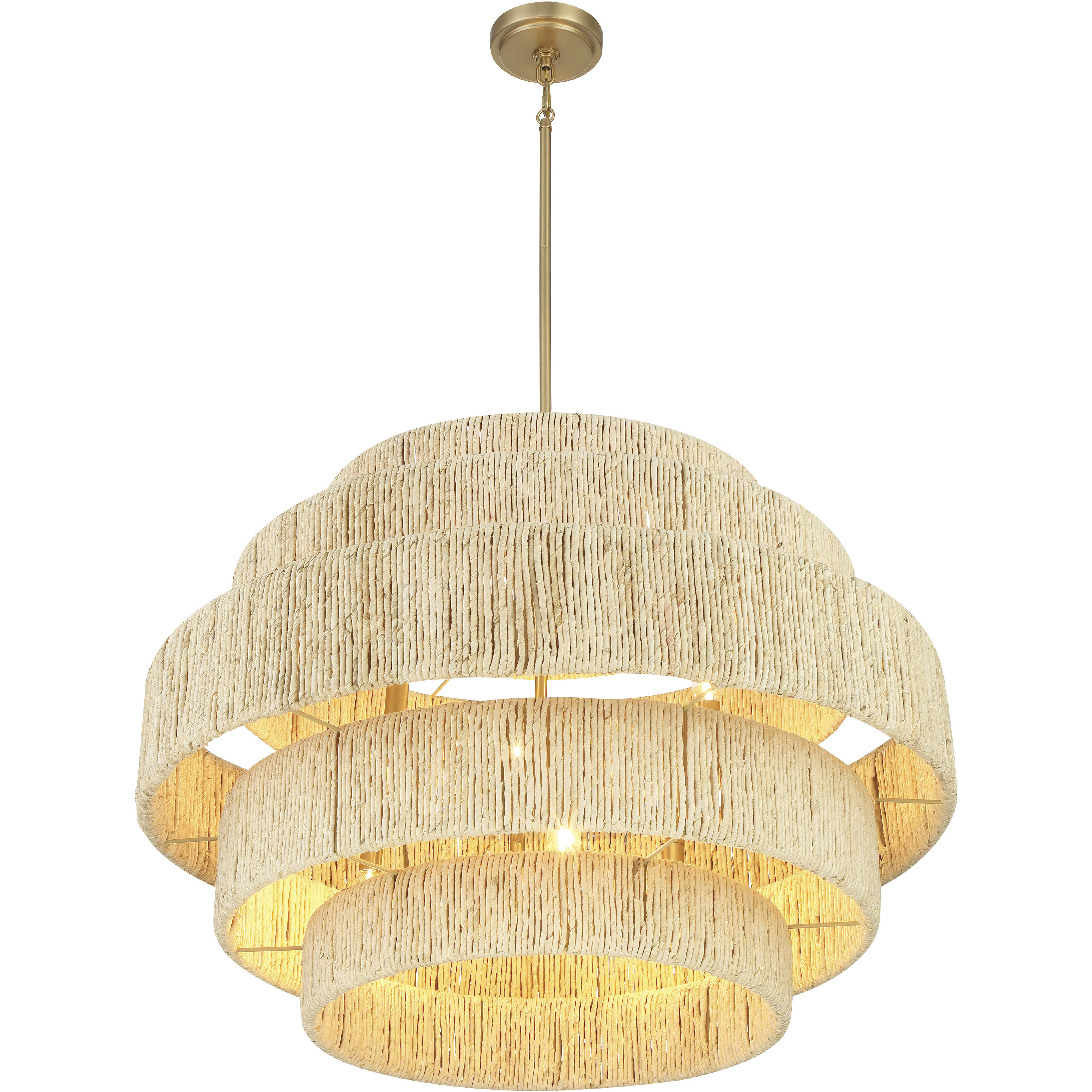 Caviana 6 Light 31 inch Signature Brass Pendant Ceiling Light