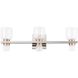 Amelia LED 24 inch Polished Nickel and Champagne Gold Vanity Light Wall Light
