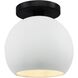 Radiance 1 Light 10 inch Gloss White and Matte Black Semi Flush Ceiling Light