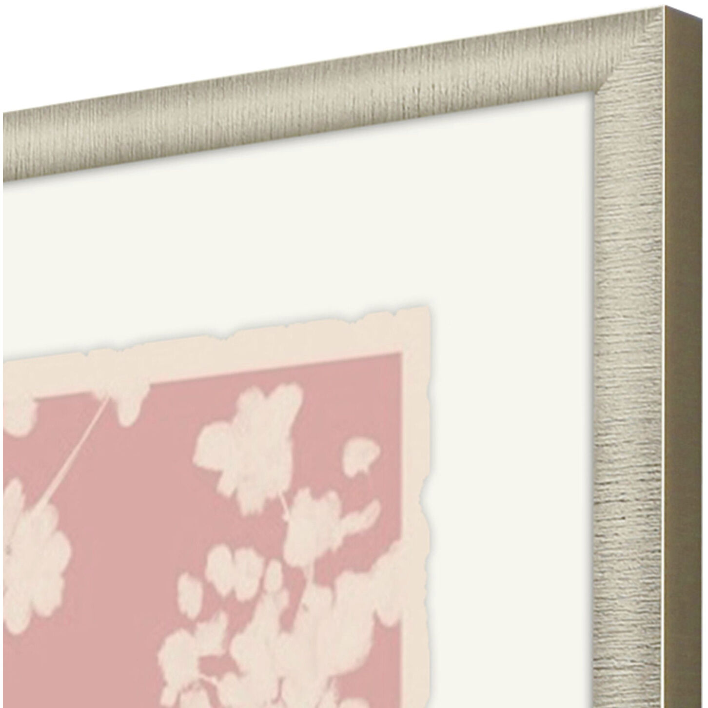 Wildflower Silhouette Pink and Beige and Neutral Framed Art