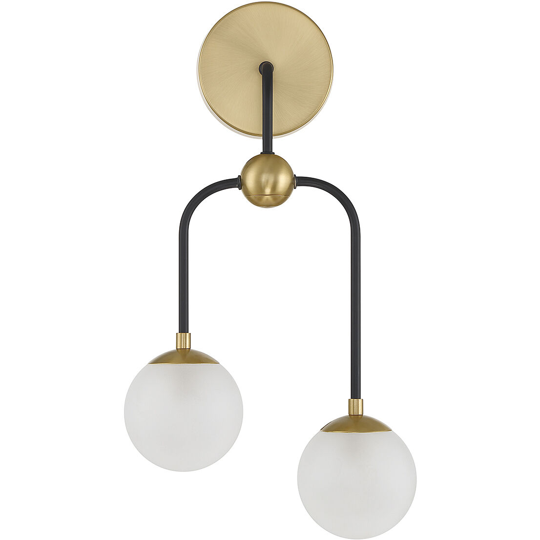 Couplet 2 Light 10.75 inch Black with Warm Brass Accents Wall Sconce Wall Light