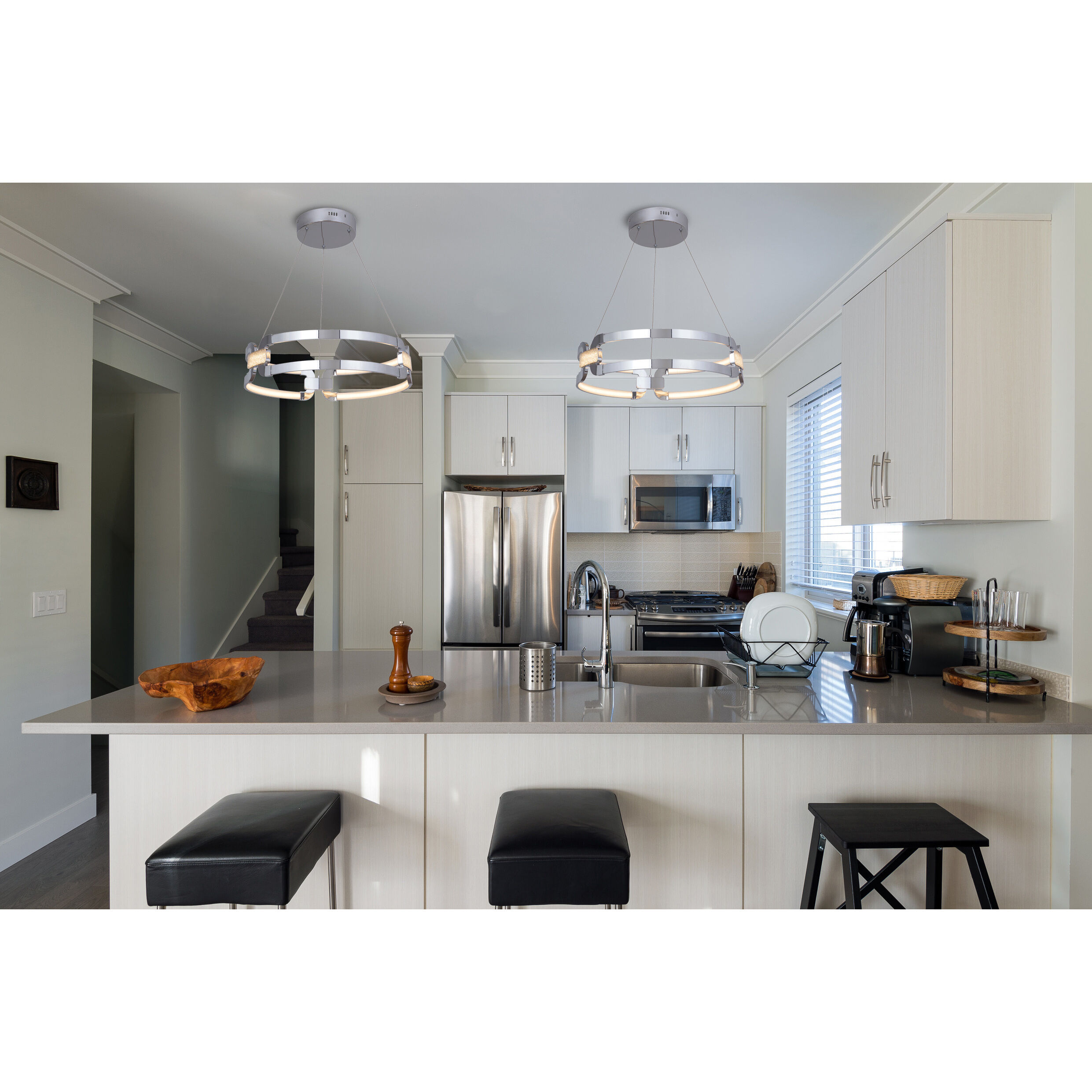 Amulet LED 23.5 inch Chrome Pendant Ceiling Light