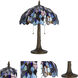 Tiffany 23 inch 60 watt Antique Brass Table Lamp Portable Light