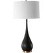 Nocturnal 34.5 inch 150.00 watt Black Stone and Brass Table Lamp Portable Light