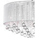 Water Drop 9 Light 22 inch Chrome Drum Shade Chandelier Ceiling Light