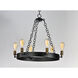 Noble 6 Light 26 inch Black/Natural Aged Brass Chandelier Ceiling Light in Medium Base
