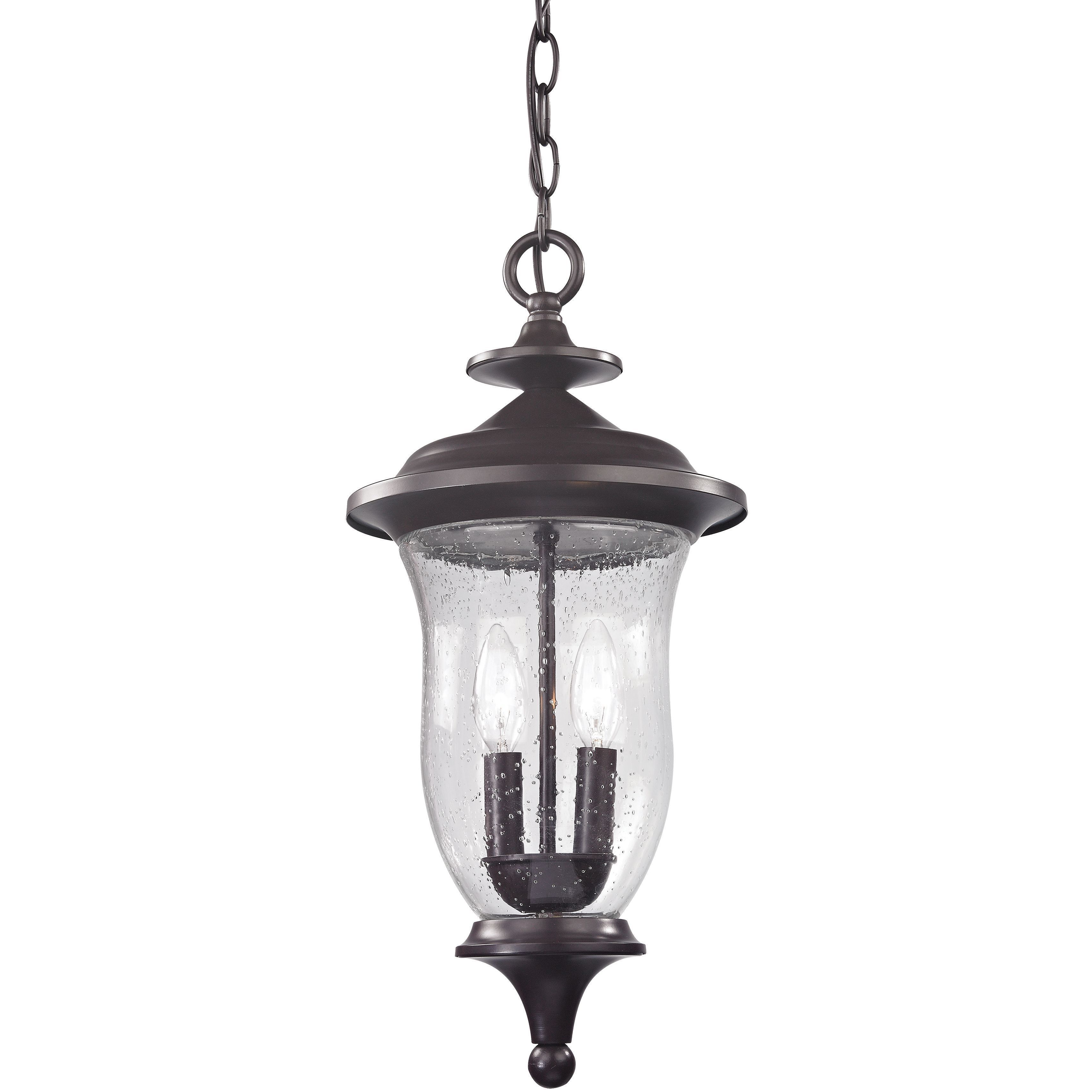 Trinity 2 Light 9 inch Oil Rubbed Bronze Outdoor Pendant