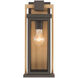 Lendel 1 Light 15 inch Twilight Bronze and Textured Gold Outdoor Sconce