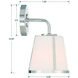 Fulton Bath Sconce Wall Light in Polished Nickel, White