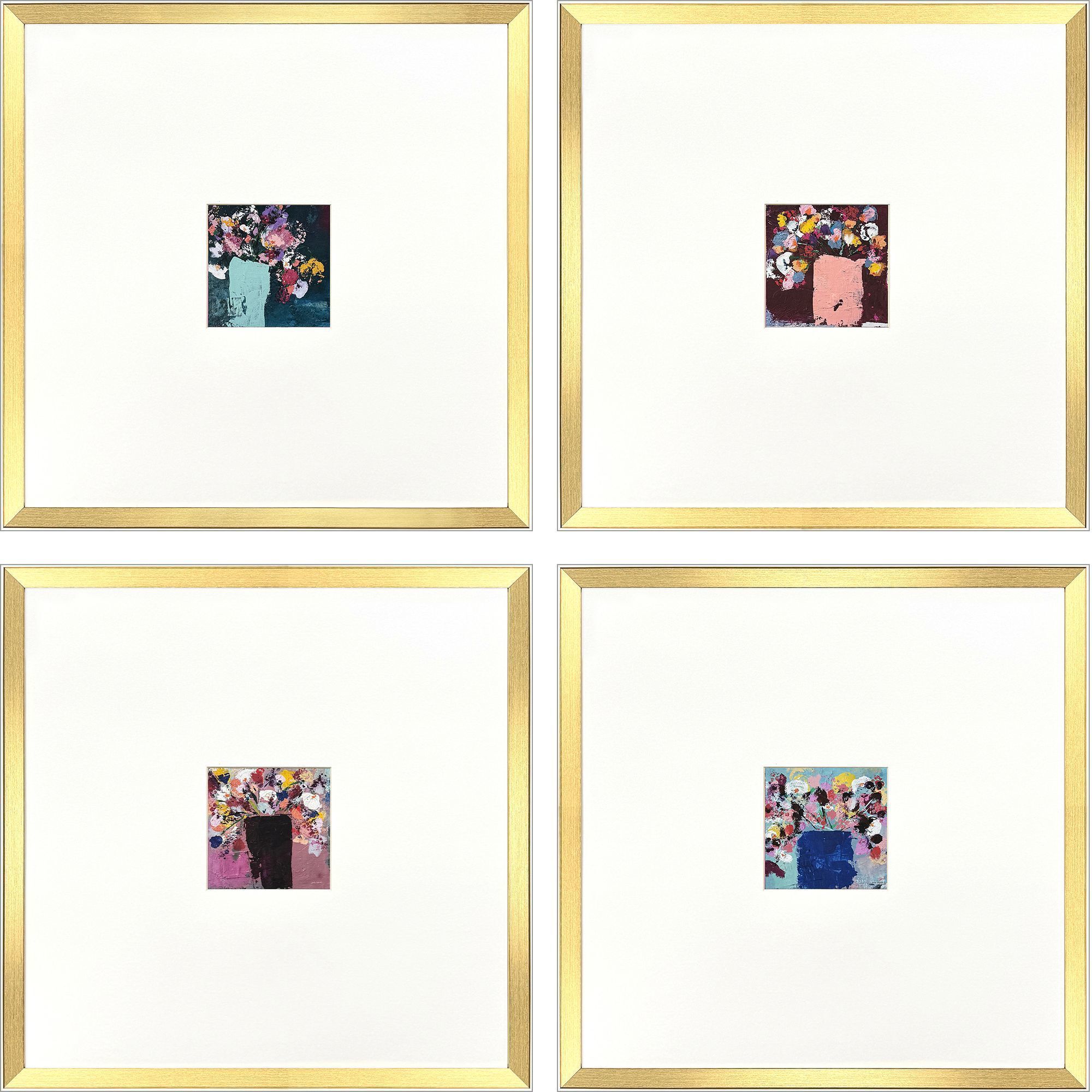 Floral Emotions Blue and Pink and Red and Purple Framed Art, Propac