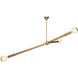 Talon 3 Light 51.25 inch Natural Brass Chandelier Ceiling Light