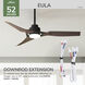 Eula 52 inch Matte Black with Chestnut Blades Outdoor Ceiling Fan