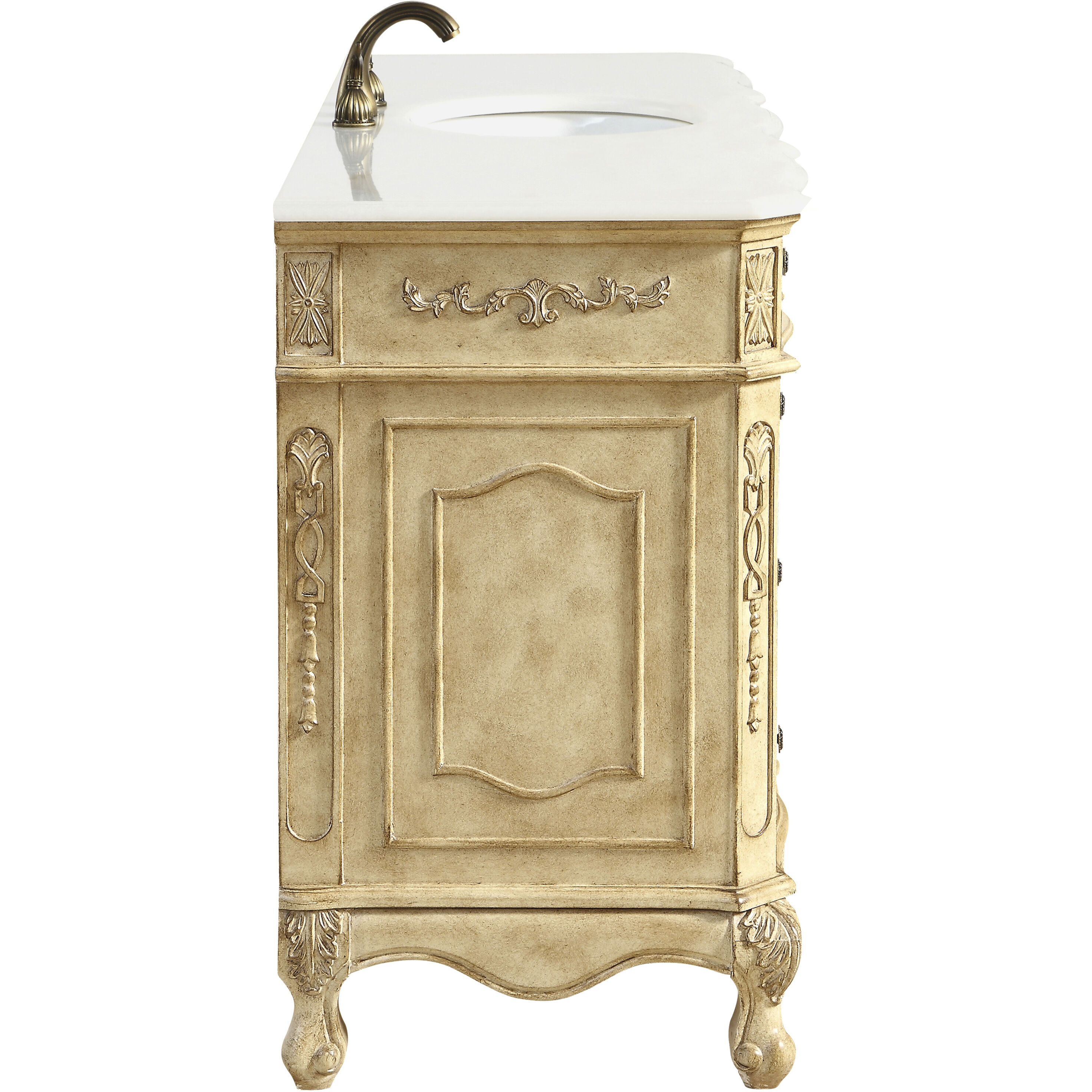 Danville 60 X 21 X 36 inch Antique Beige Vanity Sink Set