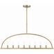 Abbott 8 Light 42 inch Vibrant Gold Linear Chandelier Ceiling Light