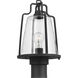 Benton Harbor 1 Light 16 inch Textured Black Outdoor Post Lantern, with DURASHIELD