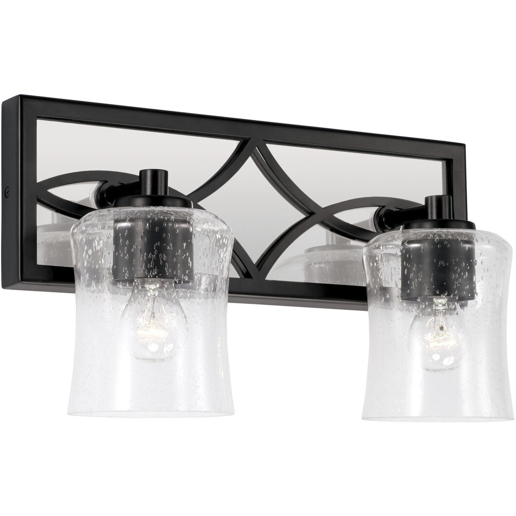 Avery 2 Light 15.25 inch Matte Black Vanity Light Wall Light