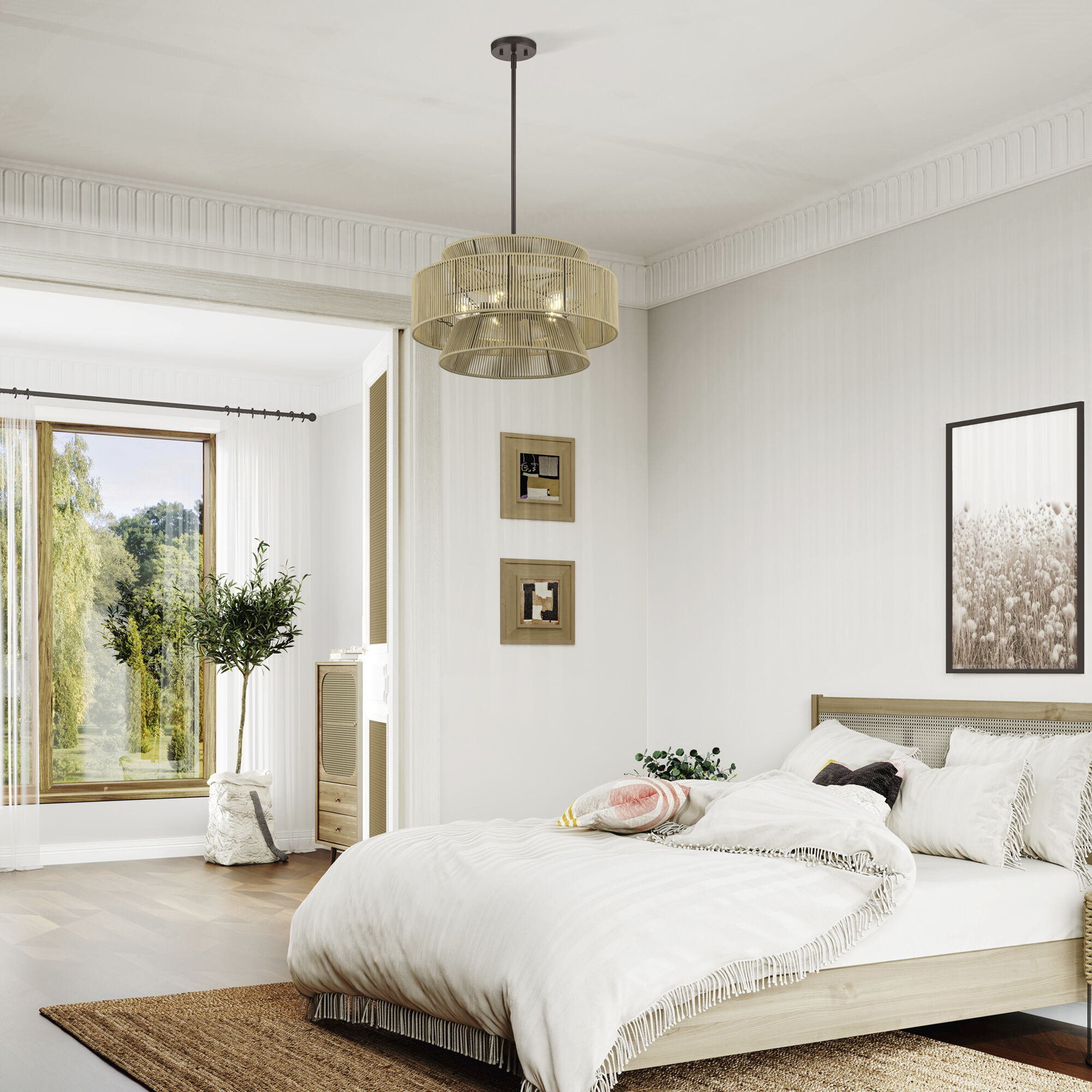 Florell 5 Light 22 inch English Bronze Pendant Chandelier Ceiling Light