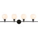 Syracuse 4 Light 38 inch Black Wall sconce Wall Light