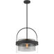 Ravik 1 Light 15.5 inch Dark Matte Black Convertible Pendant/Semi-Flush Mount Ceiling Light