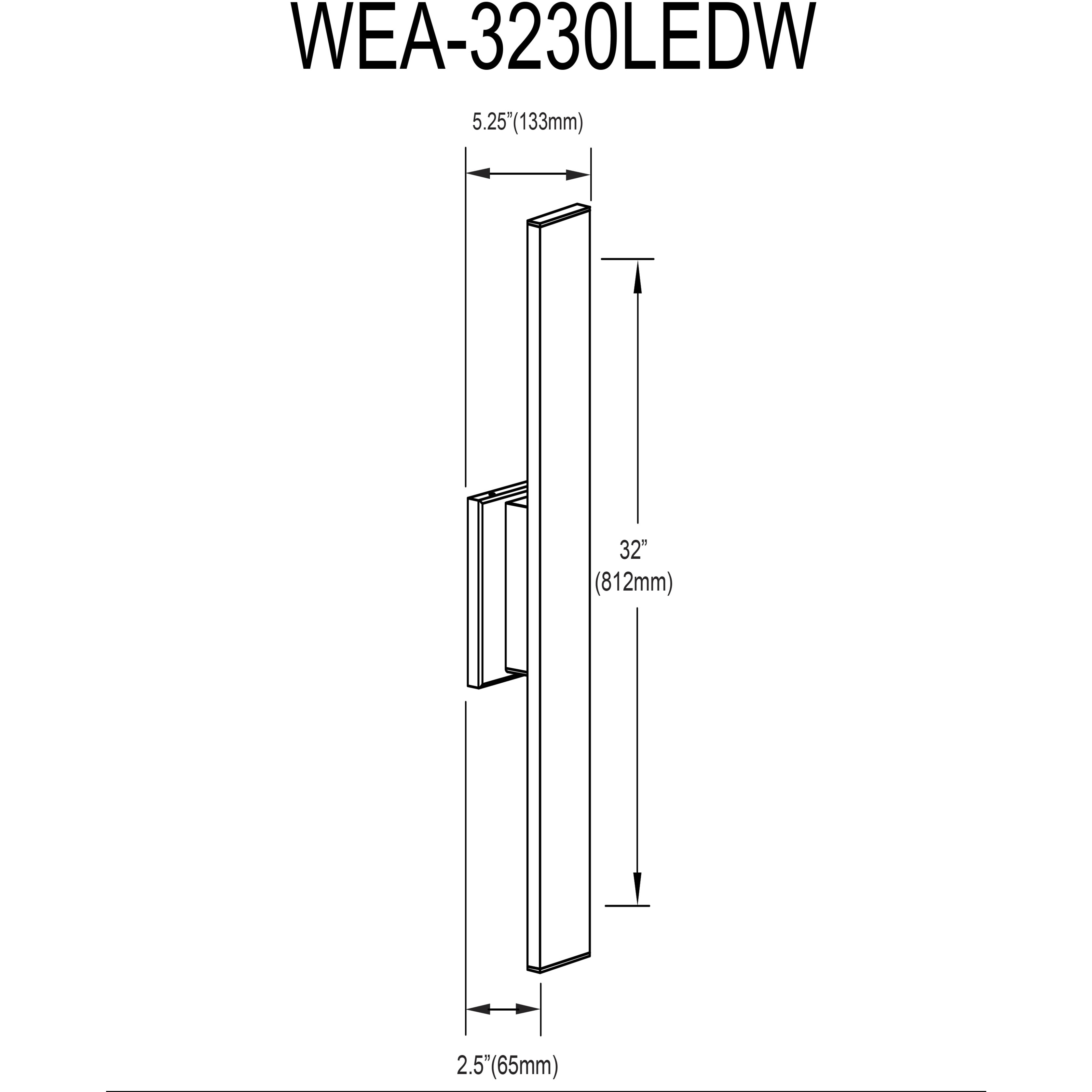 Wheatherly LED 32 inch Matte Black Outdoor Wall Sconce