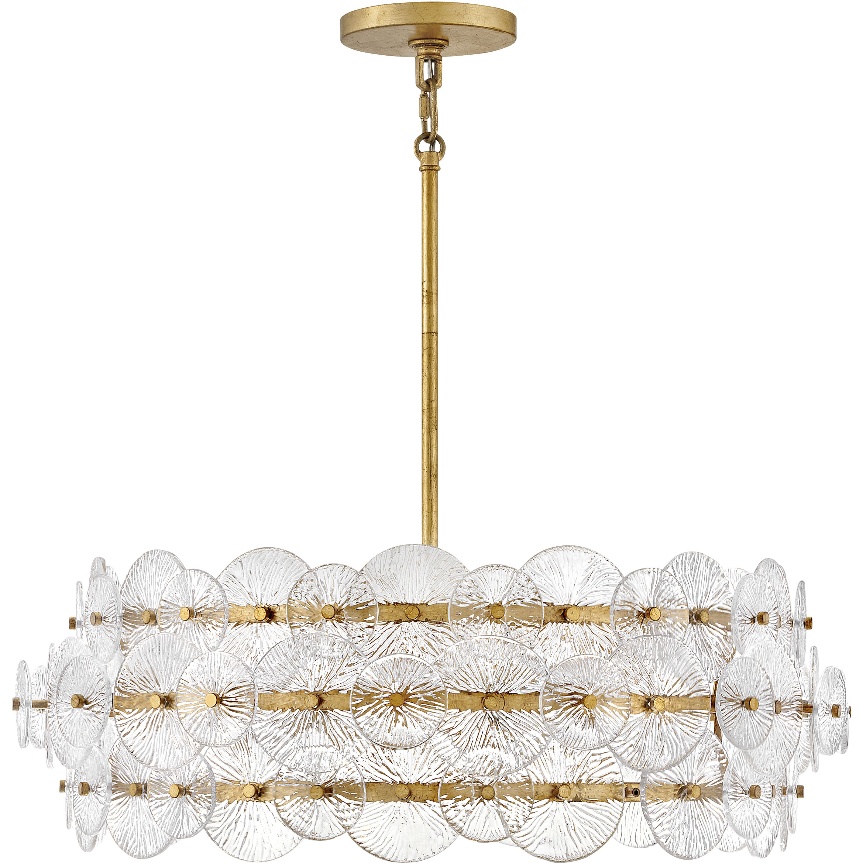 Rene LED 28.5 inch Distressed Brass Chandelier Ceiling Light 