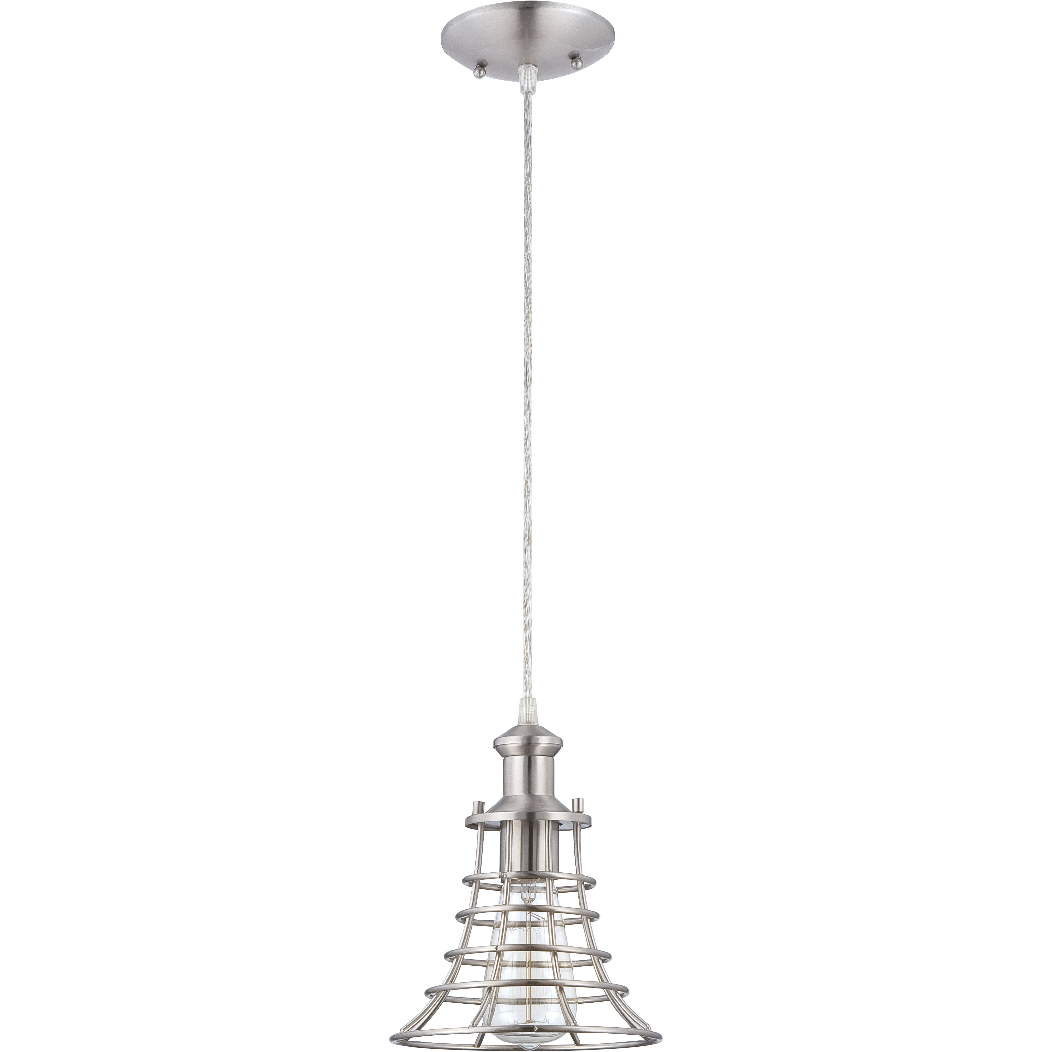 Neighborhood 1 Light 7 inch Brushed Polished Nickel Mini Pendant Ceiling Light