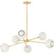 Saylor 6 Light 40 inch Aged Brass/Soft Cream Chandelier Ceiling Light
