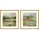 Waterside Blue and Green and Rust and Turquoise Framed Art