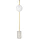 Merlot 62 inch 60 watt Satin Brass and Honed White Floor Lamp Portable Light
