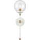 Boudreaux Sconce Wall Light in Matte White with Satin Brass