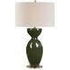 Curhan 29 inch 150 watt Moss Green and Antique Brass Table Lamp Portable Light