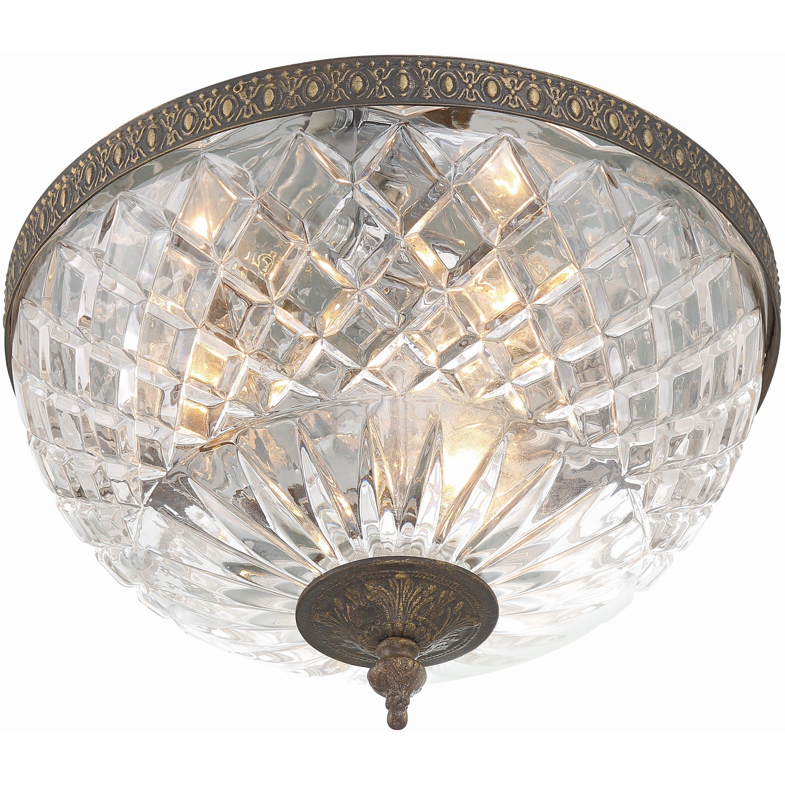 Radley 3 Light 12 inch English Bronze Flush Ceiling Light