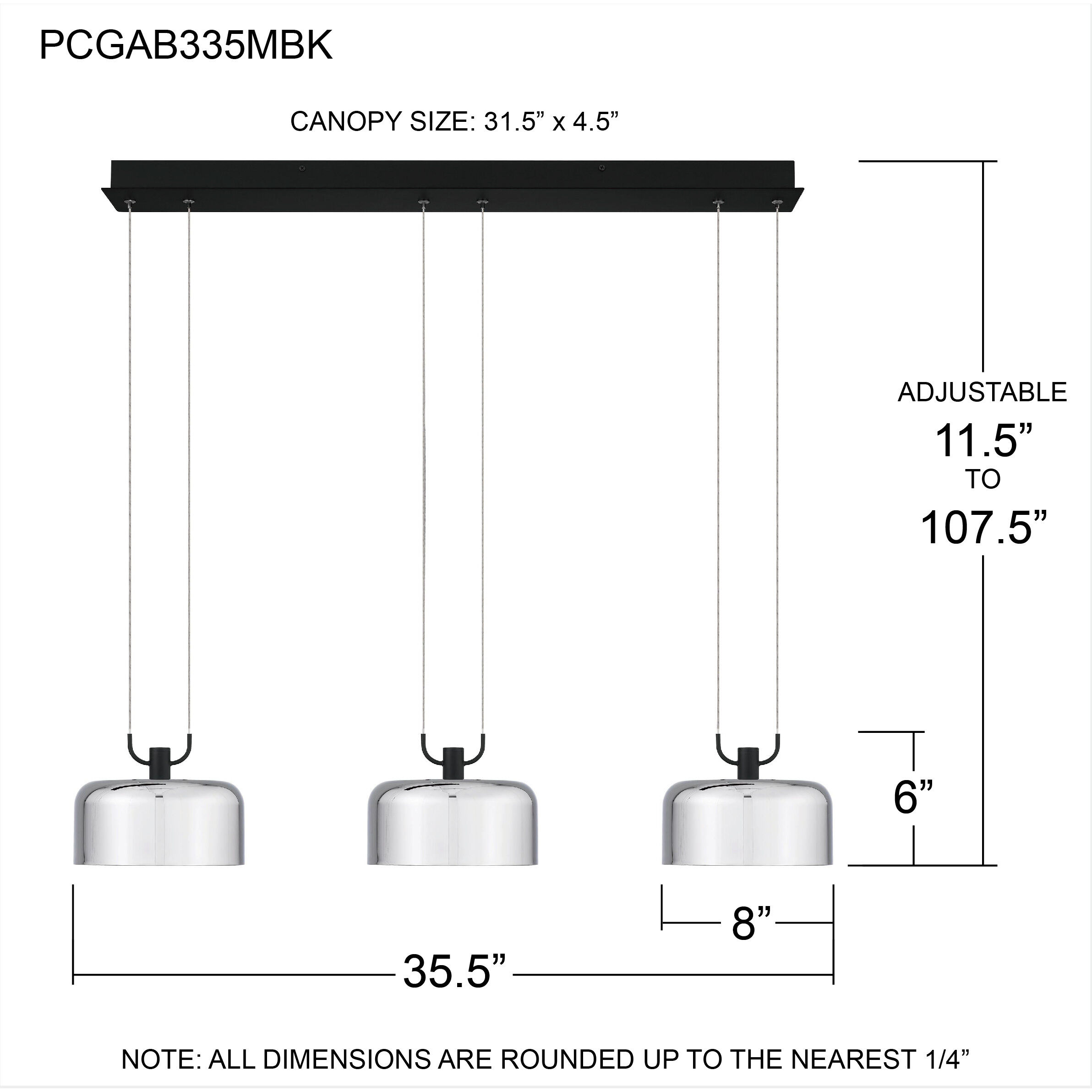Gabriel 35.5 inch Matte Black Island Light Ceiling Light