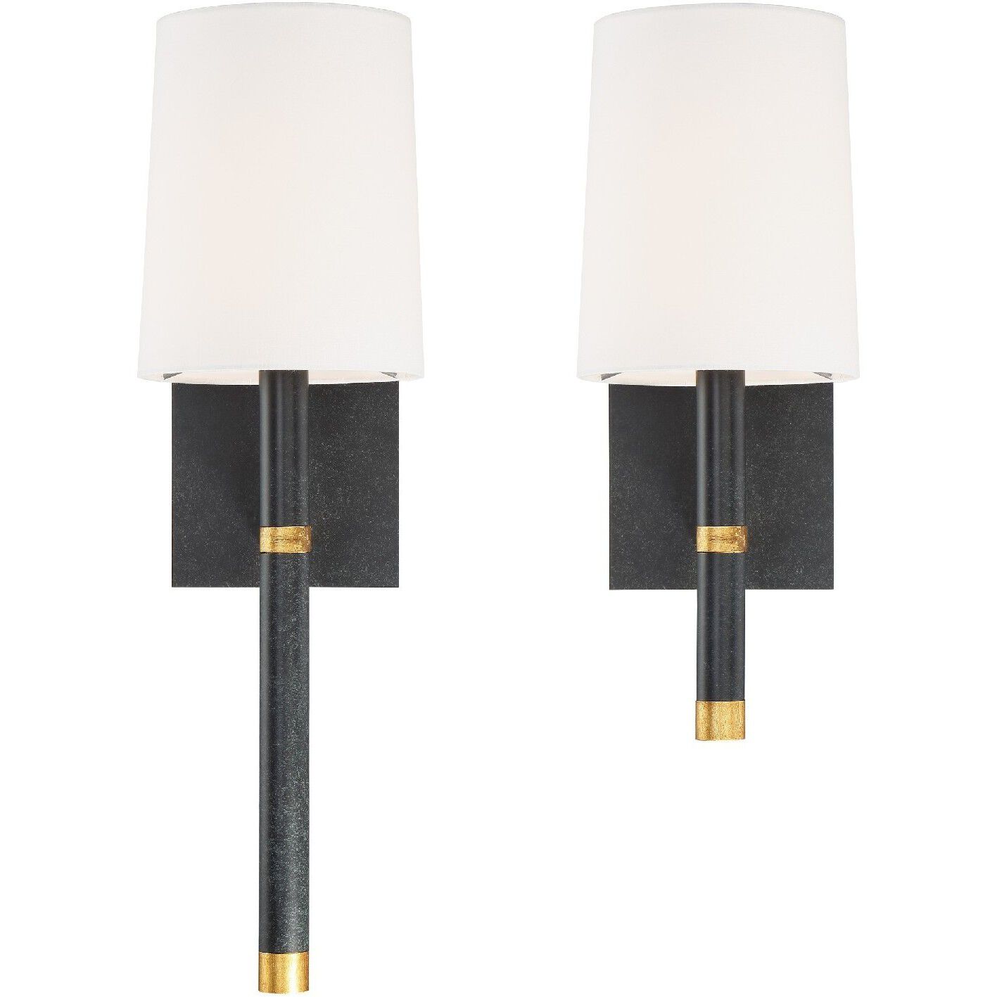 Weston Sconce Wall Light in Black and Antique Gold