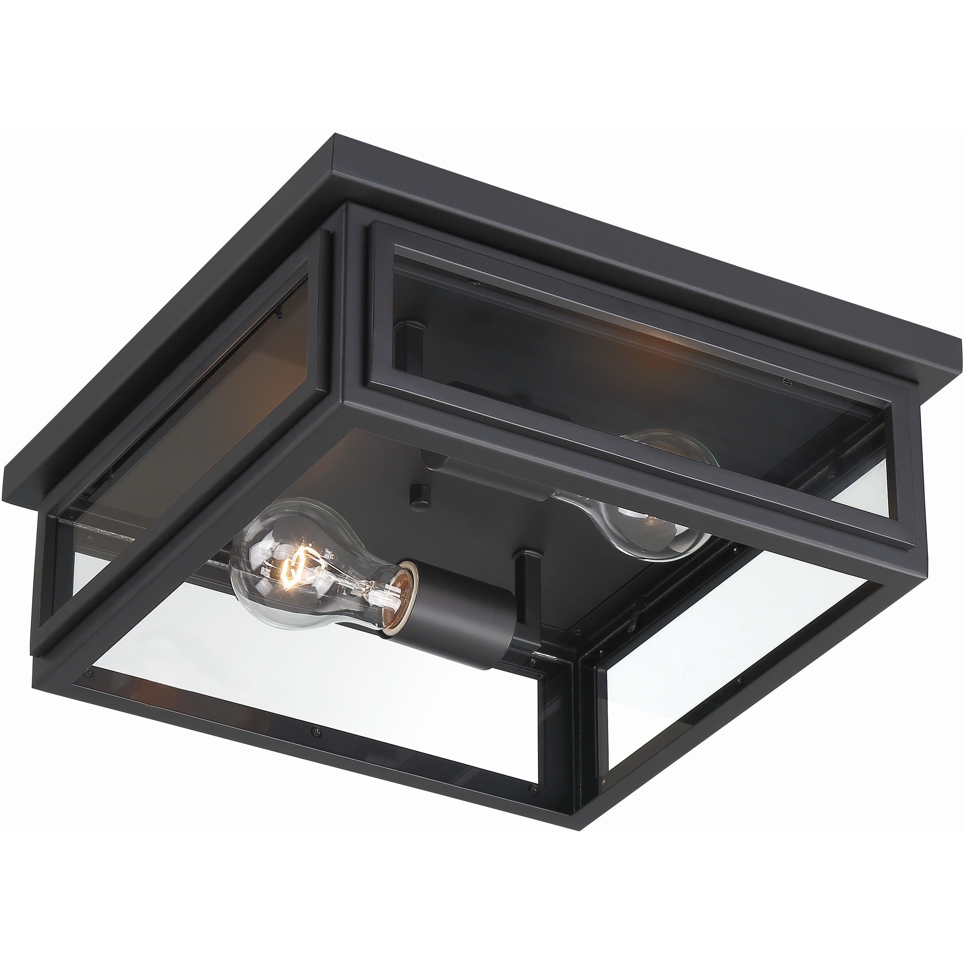 Byron 2 Light 5 inch Matte Black Outdoor Flush