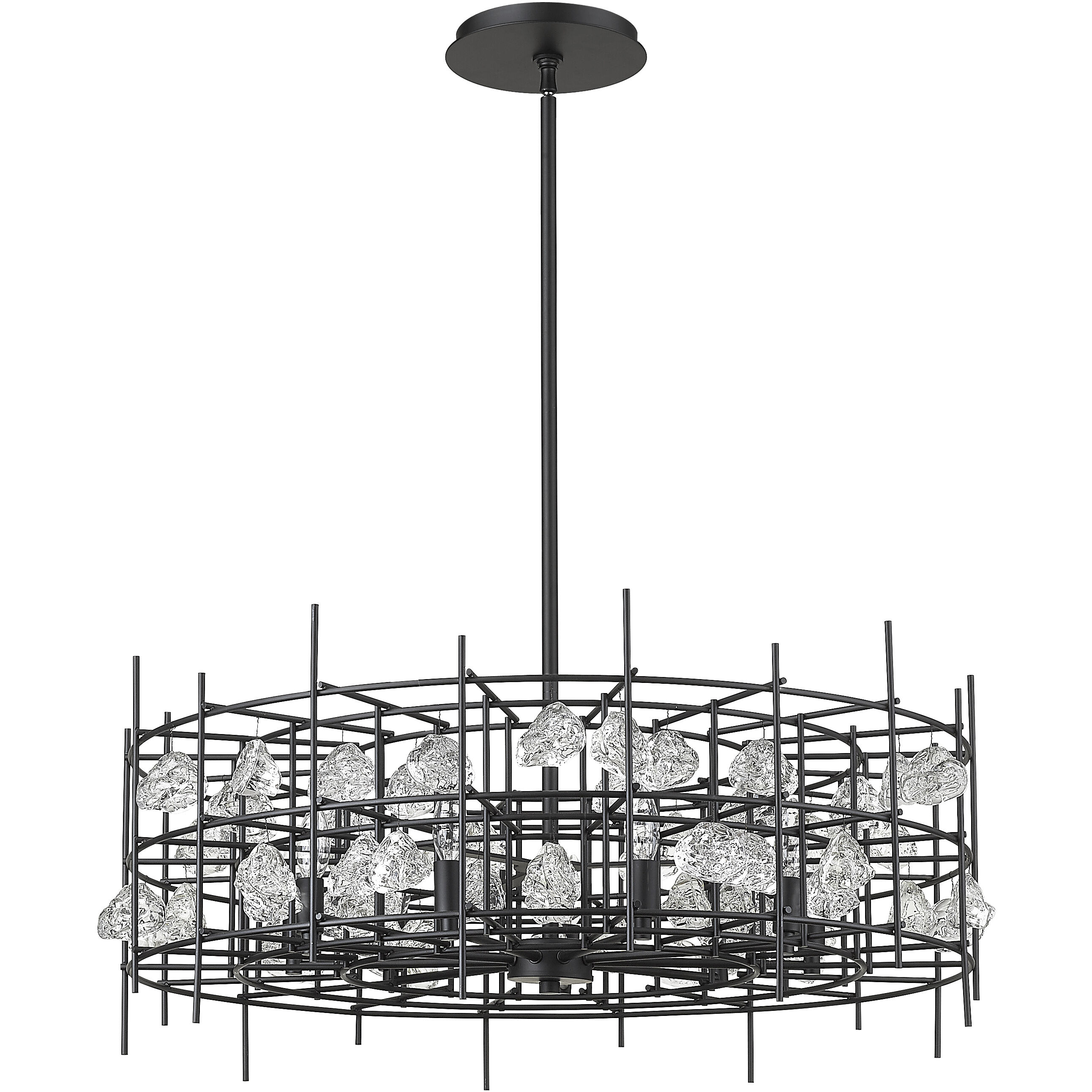Garroway 9 Light 32 inch Matte Black Chandelier Ceiling Light