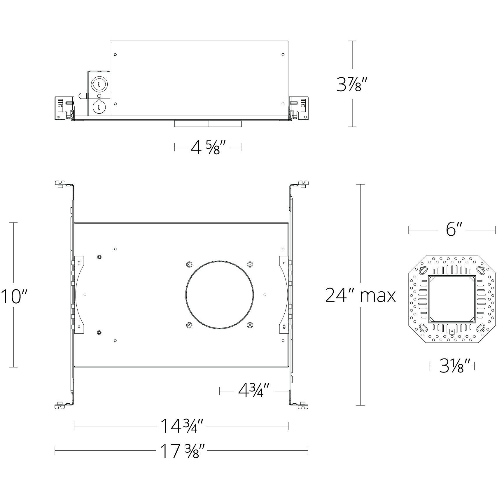 FQ Integrated LED Galvanized Steel Recessed Housing, 4" Housing