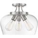 Octave 3 Light 13 inch Satin Nickel Semi-Flush Ceiling Light, Essentials