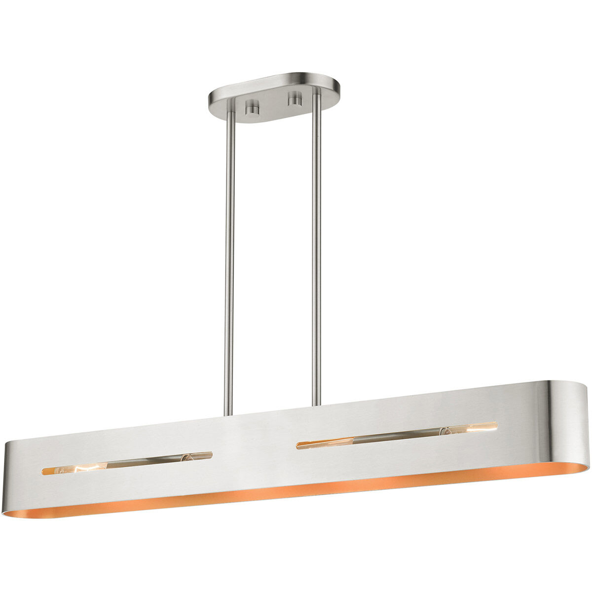 Ravena 4 Light 36 inch Brushed Nickel Linear Chandelier Ceiling Light